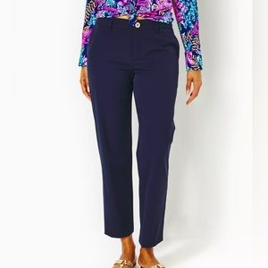 Lilly Pulitzer Travel Trousers UPF 50+ True Navy Size 8 32” X 28”